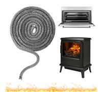 Junta Cristal Chimenea Junta para Chimenea 10mm x 2.5m Junta Chimenea de Leña Junta Puerta Chimenea Cordon Chimenea Cuerda Fibra de Vidrio Junta Refractaria para Chimeneas y Estufa (Φ 10mm x 2.5m)