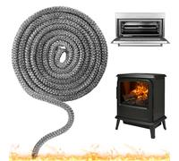 Junta Cristal Chimenea Junta para Chimenea 14mm x 2.5m Junta Chimenea de Leña Junta Puerta Chimenea Cordon Chimenea Cuerda Fibra de Vidrio Junta Refractaria para Chimeneas y Estufa (Φ 14mm x 2.5m)