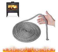 Junta Cristal Chimenea Junta para Chimenea 6mm x 2.5m Junta Chimenea de Leña Junta Puerta Chimenea Cordon Chimenea Cuerda Fibra de Vidrio Junta Refractaria para Chimeneas y Estufa (Φ 6mm x 2.5m)