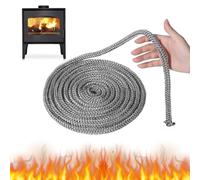 Junta Cristal Chimenea Junta para Chimenea 8mm x 2.5m Junta Chimenea de Leña Junta Puerta Chimenea Cordon Chimenea Cuerda Fibra de Vidrio Junta Refractaria para Chimeneas y Estufa (Φ 8mm x 2.5m)