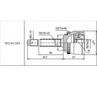 JUNTA CV EXTERIOR SE ADAPTA A HYUNDAI ACCENT 1.4 06-, GETZ 1.6 02-