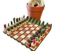 Junta de ajedrez_ de Cactus: Juego de ajedrez_ de Viajes con Temas de Cactus, Centro de Mesa portátil para decoración del hogar, Oficina de Fiesta, coleccionistas de Adultos y Amantes de Las Plantas