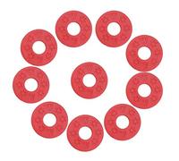 Junta de arandela de bloque de bloqueo de correa de goma para guitarra acústica eléctrica baja piezas de repuesto 25mm 10 piezas (rojo)
