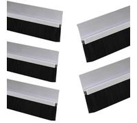 Junta de burlete para la parte inferior de puertas Cepillo de puerta en forma de H de aleación de aluminio, altura del cepillo de barrido inferior, 10-300mm, 1/2/5 Uds.(One Size,Brush height 90MM)