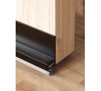 Junta de burlete para la parte inferior de puertas Tira de sellado de puerta con cepillo autoadhesivo, 100 cm, sonido de tiro, multicolor, 1/2/3 piezas(Schwarz,2pcs)