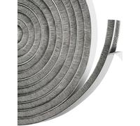 Junta de cepillo para ventana, 10 m x 9 mm de ancho x 15 mm (P), gris