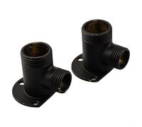 Junta de conversión de montaje en pared de latón para sistemas de ducha con válvula de mezcla de pie angular y ajuste de tubería de 20 mm y 25 mm (negro)