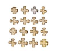 Junta de cuatro vías tubería agua cruzada un punto | 1 Uds 1/2IN 3/4IN 20mm 25mm rosca accesorios de cuatro vías tubo de latón antiguo(1/2 BSP F-M-M-M)