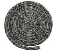 Junta de cuerda de fibra de vidrio negra para estufa de leña de 6 mm o 8 mm de diámetro, 2 para longitud M, compatible con juntas de puerta de quemador de leña y chimenea