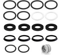 Junta de desagüe para lavabo, junta de sifón de 1 1/2 pulgadas, sifón para sifón de 40 mm, tubo de desagüe, incluye 2 juntas cuñadas, 3 juntas planas, 3 juntas planas alternativas (18)