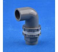 Junta de drenaje de acuario de PVC blanco de 16 a 50 mm, conector de drenaje de codo de 90°, for riego de jardín, tanque de peces, tubo de suministro de agua de desbordamiento.(Style B-Grey,Inner Dia