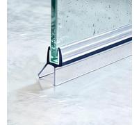 Junta de ducha para puertas de ducha de 6 mm, 8 mm, 10 mm, 2 x 50 cm, junta inferior con borde de goma alargado, impermeable, protección contra salpicaduras para mampara de ducha y bañera (labio de