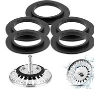 Junta De Goma Para Tapón De Fregadero Lavabo Repuesto Fontanería Cocina Desagüe Borracha Plano Plástico Metálicas Cisterna Faldón Gomas Sink Plug Rubber Seal O Ring Washer Gasket (negro)