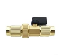 Junta de manguera telescópica de latón con válvula de cierre integrada, superficie galvanizada, conexión de manguera con válvula para patio, cuidado del césped y riego de plantas al aire libre