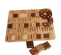 Junta de matemáticas para niños, juegos de mesa de matemáticas,Juego de habilidades numéricas - Juego digital educativo para niños, adición de madera, resta, multiplicación y juguetes de cálculo de di