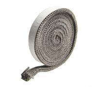 Junta de pellets para estufa, 6 mm x 15 mm x 2 m, sello de calefacción con cinta de doble cara, sello de puerta de horno, cuerda plana para estufas de leña (6 mm x 20 mm x 2 m)