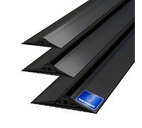 JUNTA DE PUERTA DE GARAJE DQ-PP | 2,5 m | 30 mm x 160 mm | negro | Sellado de suelos de EPDM | Sello de goma | Sello de garaje | Umbral de goma | Placa base de sello de umbral de puerta