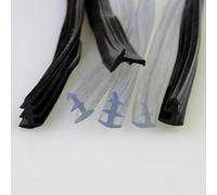 Junta de puerta de PVC, 2 m, resistente a la intemperie, a prueba de golpes, sello fijo de reparación para marcos tipo 70/73/90, negro transparente antienvejecimiento