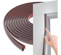 Junta de Puerta y Ventana a Prueba de Sonido y Frío, Sello de Goma Tipo D, Anti-Ruido para Interior, Marco de Habitación/Entrada (Marrón, 15M)