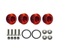 Junta de refuerzo de parachoques de aleación de aluminio con arandela espaciadora para kit general de carrocería de coche, ajuste delantero y trasero, color rojo (rojo)