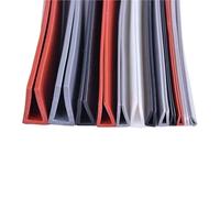 Junta de sellado para mampara de baño en forma de Tamaños múltiples multicolores del ajuste del borde de la goma de silicona del canal en U for el panel de madera del metal de cristal(Grey,10M-4X7MM)