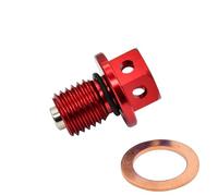 Junta del motor de la motocicleta Compatible con Honda, Yamaha, Husqvarna y Kawasaki. Tapón de drenaje aceite del motor junta arandela(Red)