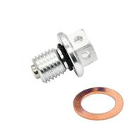 Junta del motor de la motocicleta Compatible con Honda, Yamaha, Husqvarna y Kawasaki. Tapón de drenaje aceite del motor junta arandela(Silvery)