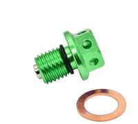 Junta del motor de la motocicleta Compatible con Honda, Yamaha, Husqvarna y Kawasaki. Tapón de drenaje aceite del motor junta arandela(Green)