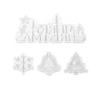 Junta epoxi de cristal con letra copo de nieve y alce para cabeza, lista de Navidad, molde de silicona, colgante de árbol de Navidad, moldes de silicona para resina