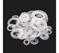 Junta espaciadora de arandela plana de nailon blanco M10-M20 - Sellos de nailon 66 duraderos for diversas aplicaciones(M20x30x1mm 50pcs)