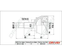 Junta homocinética DP2110.10.1082 Drve+ para FIAT LANCIA OPEL ALFA ROMEO