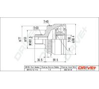 Junta homocinética DP2110.10.1114 Drve+ para AUDI VW SKODA