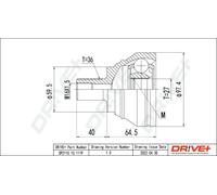Junta homocinética DP2110.10.1119 Drve+ para VW SKODA AUDI SEAT CUPRA