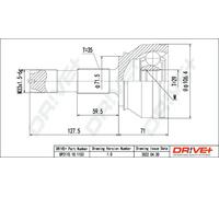 Junta homocinética DP2110.10.1153 Drve+ para FIAT PEUGEOT CITROËN OPEL