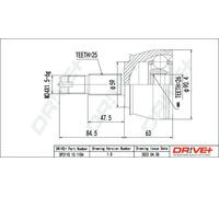 Junta homocinética DP2110.10.1184 Drve+ para FIAT BRAVO II STILO STILO VAN