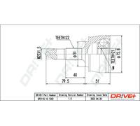 Junta homocinética DP2110.10.1202 Drve+ para OPEL FIAT ALFA ROMEO