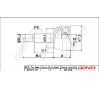 Junta homocinética DP2110.10.1231 Drve+ para FORD MAZDA