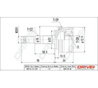 Junta homocinética DP2110.10.1379 Drve+ para OPEL CORSA B TIGRA CORSA C