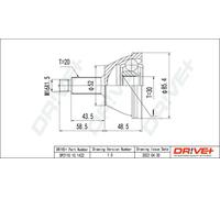 Junta homocinética DP2110.10.1432 Drve+ para SKODA VW