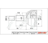 Junta homocinética DP2110.10.1503 Drve+ para PORSCHE VW AUDI