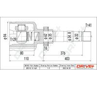 Junta homocinética DP2110.10.1631 Drve+ para FIAT PEUGEOT CITROËN