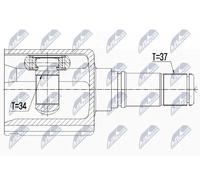Junta homocinética Eje delantero, derecha NPW-VW-084 NTY para AUDI VW SKODA SEAT