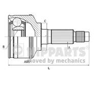 Junta homocinética J2828120 NIPPARTS para SUZUKI IGNIS I IGNIS II SWIFT III