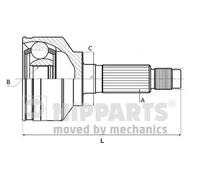 Junta homocinética N2824166 NIPPARTS para HONDA CIVIC VIII Sedán CIVIC IX