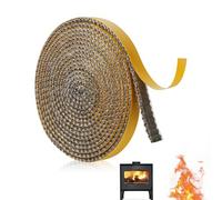 Junta para Chimenea, Autoadhesivo Cinta de Sellado Tira, Tira de sellado resistente al calor, Junta cristal para Estufa de leña, chimenea, puerta chimeneas (3mm*10mm*2.5m)