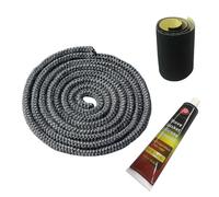 Junta para estufa de leña, kit de sellado para puerta de estufa de leña de 8 mm, junta de fibra de vidrio resistente a altas temperaturas, cuerda de repuesto para estufa o chimenea, longitud 1,8 m