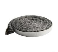Junta para puerta de estufa de pellets, sello de cuerda plana de fibra de vidrio de alta temperatura para quemador de leña, quemador de troncos, puertas de horno y caldera, 6 mm de grosor x 15/20/25