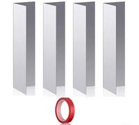 Junta para puerta de garaje, 4 piezas de 5.9 x 1.7 pulgadas, kit de tiras de protección resistente a la intemperie, barrera de umbral inferior de aluminio para interiores