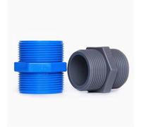 Junta Recta Rosca Exterior Doble PVC 2PCS | Conexión de tubería de agua multicolor de 20-63 mm 2 piezas: for drenaje de suministro de edificios(Gray,32mm)