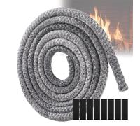 Junta refractaria, GeeRic Junta Puerta Chimenea Línea de Sellado para Puerta Chimeneas, Tubo de Humo Tira de Sellado Resistente Al Calor Φ12mm*2.5m